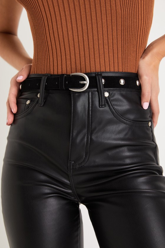 Rusty Tease Leather Stud Belt Black main image 0