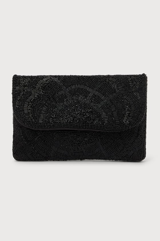 Chic Option Black Beaded Clutch - thumbnail 3