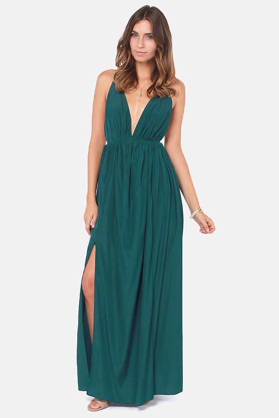 dark teal gown