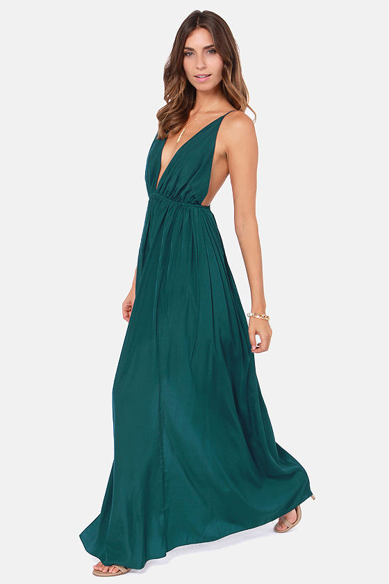 dark turquoise maxi dress