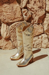 Upwind Gold Western Knee High Boots