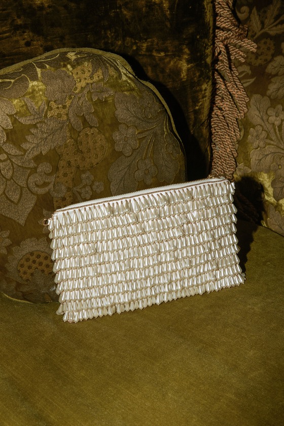 White Faux Pearl Bag Pearl Crossbody Bag Pearl Fringe Bag Lulus