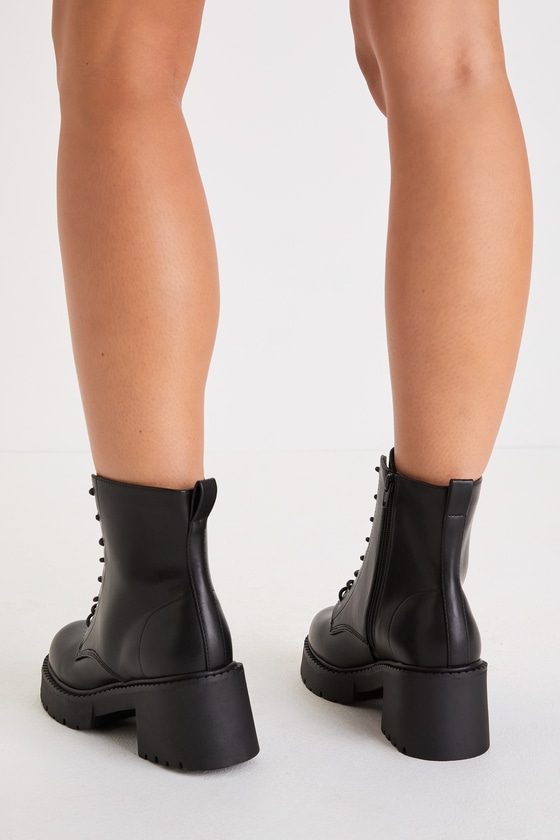 Talent Black Lace-Up Platform Combat Boots 5