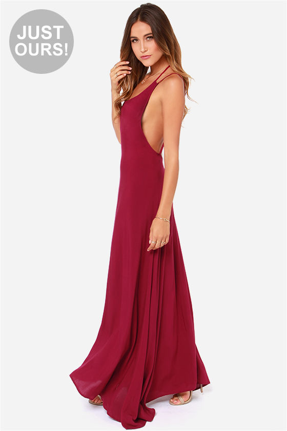 LULUS Exclusive All About You Burgundy Maxi Dress