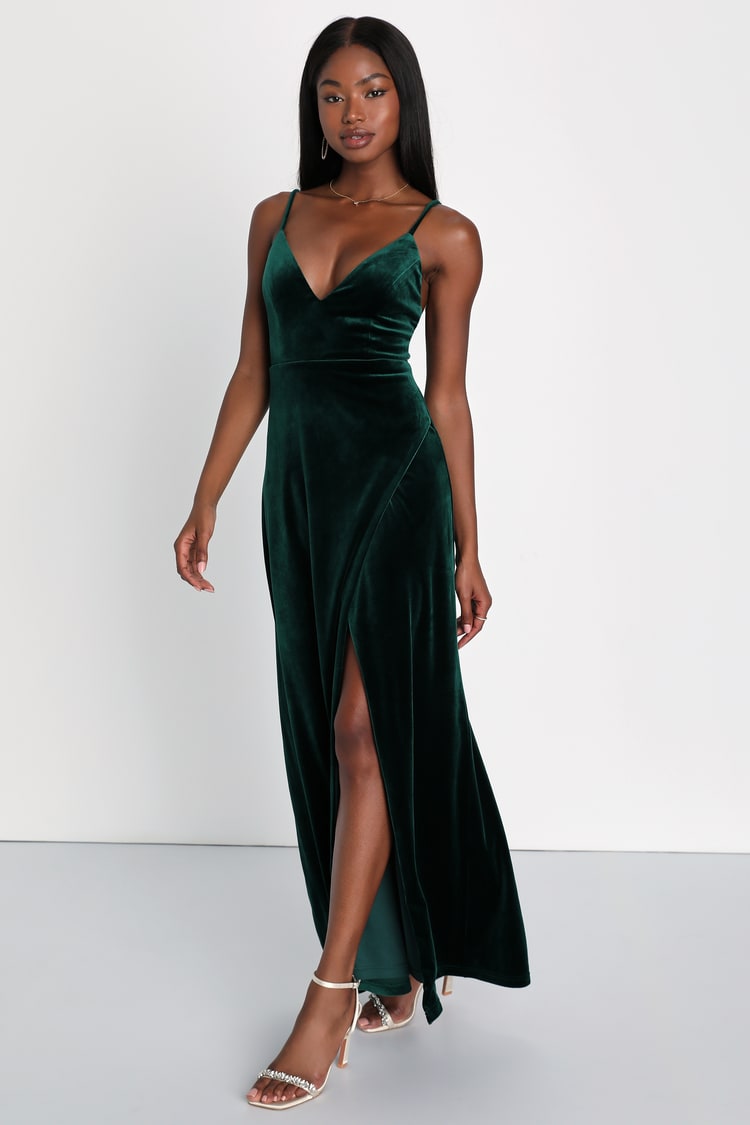green emerald velvet dress Plus Size Lace & Velvet Mini Dress Black / 1x