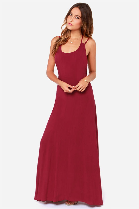 LULUS Exclusive All About You Burgundy Maxi Dress