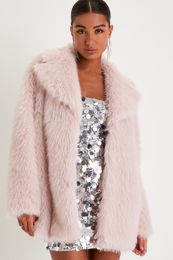 Fabulous Option Blush Pink Faux Fur Coat 3