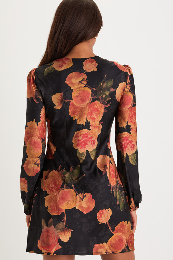 ワンピース YOUHEE SATIN FLOWER PATTERN DRESS BLACK 11536401_2419571.jpg