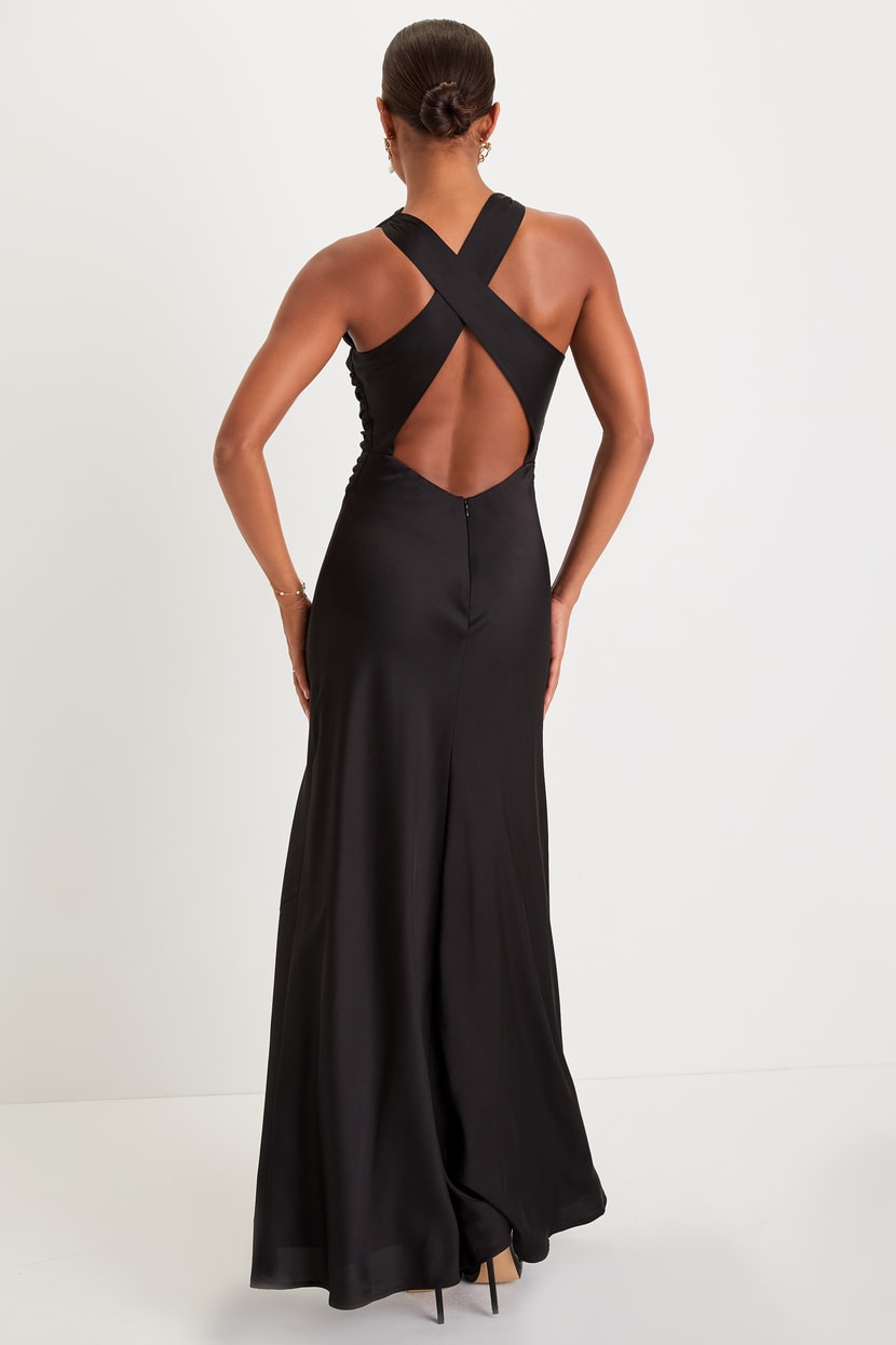 navy blue dress for baby girl Sabine Backless Maxi Dress - Black