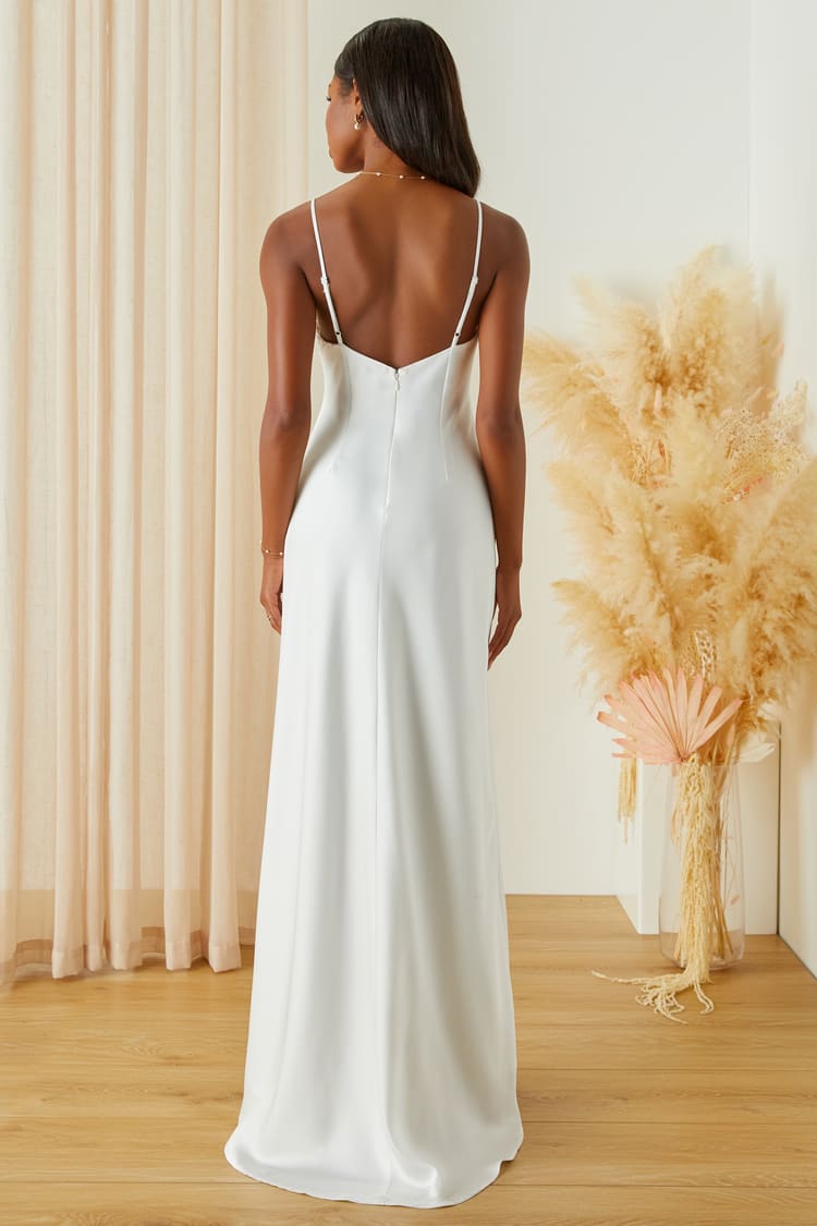 fitted lace wedding dress Amoris T816W Prom Dress - Off White main image 1