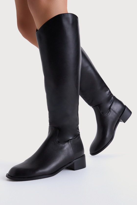Lulus Leraine Black Knee-high High Heel Boots