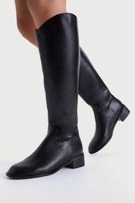 Leraine Black Knee-High Boots