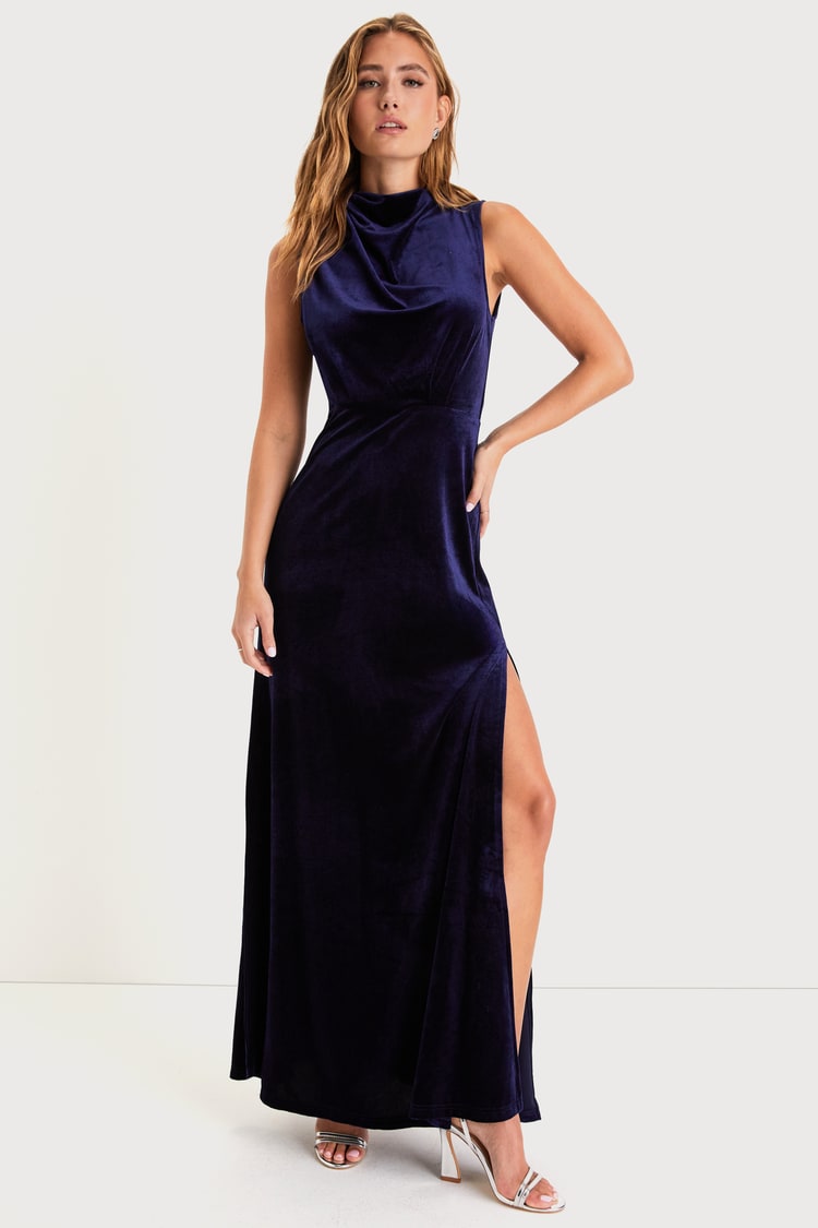 Cowl Neck Dress Navy Blue Velvet Maxi Dress Laura Ashley Vintage Navy Blue Velvet Maxi Dress Cowl Neck Dress Navy Blue Velvet Maxi Dress Laura Ashley Vintage Navy Blue Velvet Maxi Dress