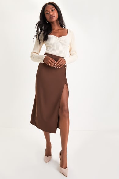 Chic Women's Midi Skirts at Great Prices  Dress to Impress With a Midi  Skirt Outfit for Work or Casual Outings - Lulus