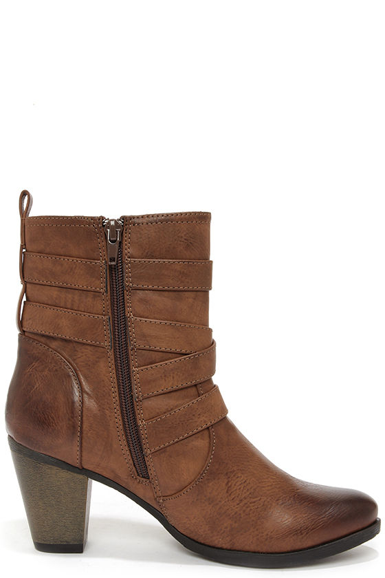 dark brown high heeled boots