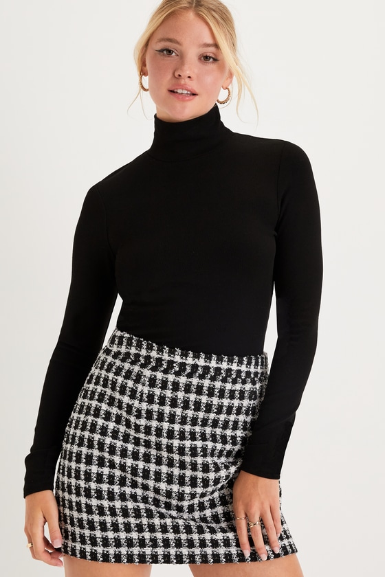 Black and White Tweed Skirt - Plaid Mini Skirt - Tweed Skirt - Lulus