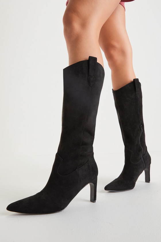 Rollda Women Knee High Western Boots Fashion Cowgirl Cowboy Boots 2''Chunky  Heel | eBay
