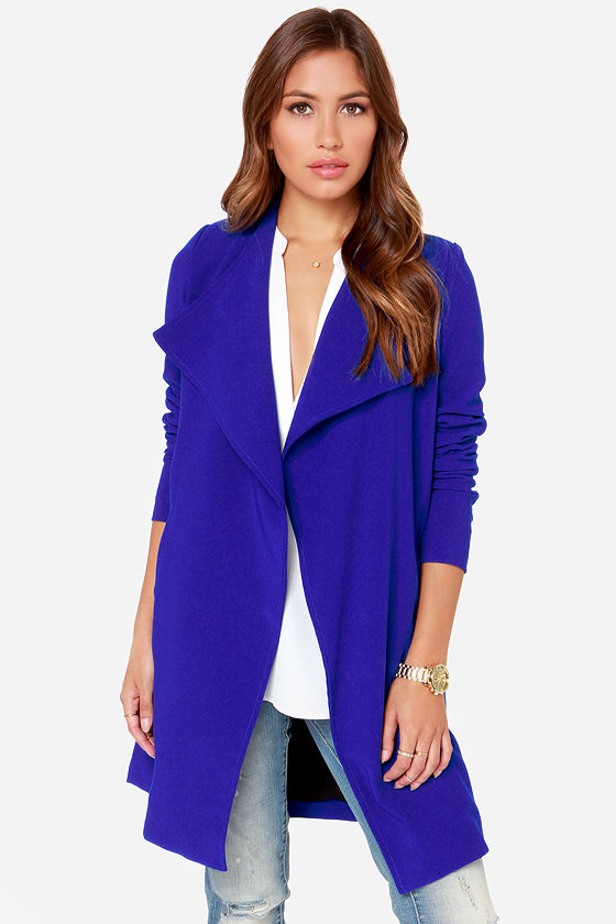 royal blue long coat