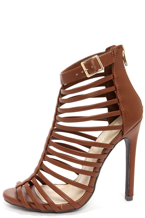 Peep Toe Shoes - Tan Caged Heels - High Heel Sandals - $31.00 - Lulus