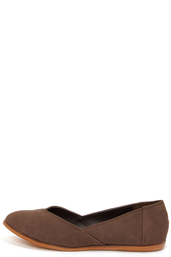 Cute Brown Flats Nubuck Flats 24.00 Lulus