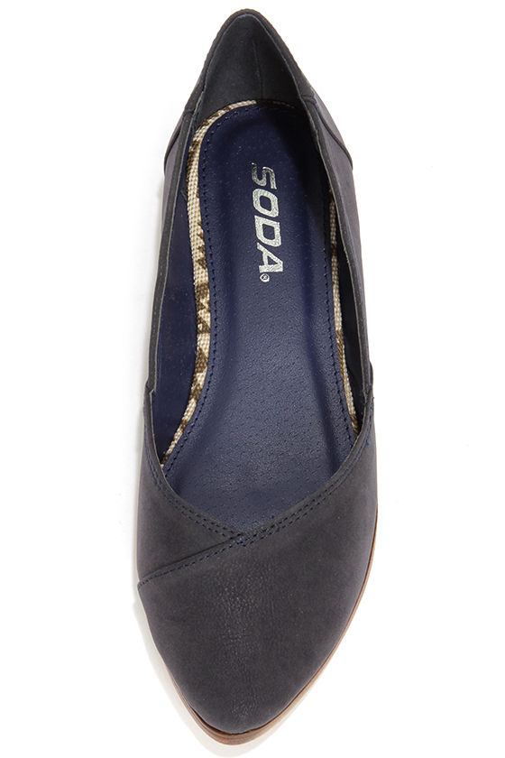 dark navy blue flats