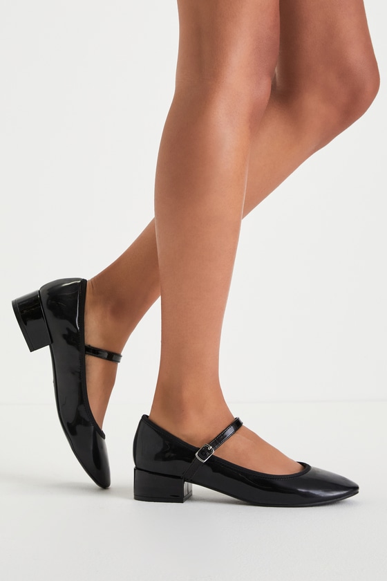 Tutu Black Patent Low Heel Mary Janes 1