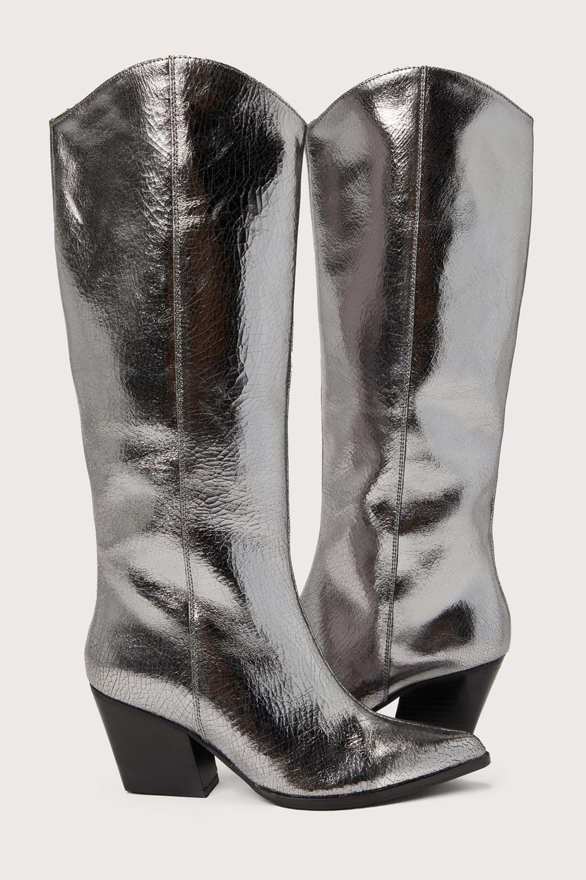 pewter metallic booties
