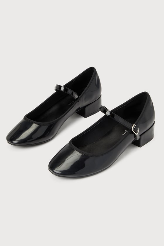 Tutu Black Patent Low Heel Mary Janes 2