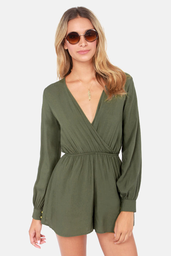 green long sleeve romper