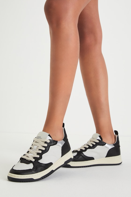 Shop Steve Madden Everlie Black Multi Leather Color Block Sneakers