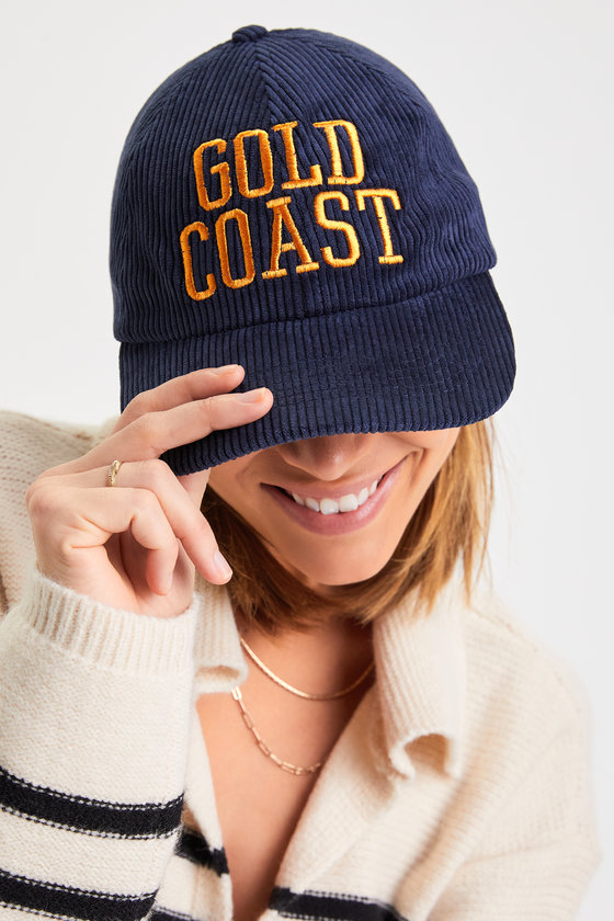 Gold Coast Navy Blue Corduroy Baseball Cap 1