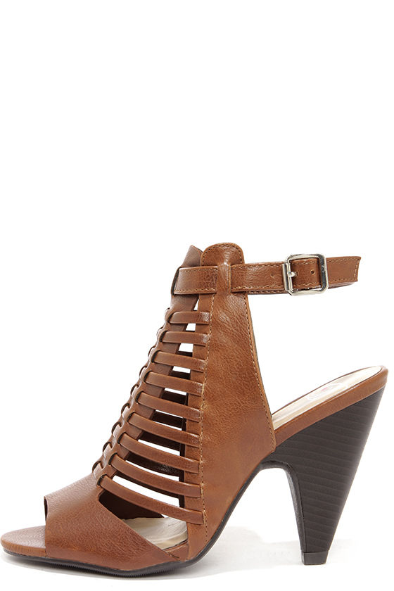 Cute Brown Shoes - Caged Heels - Shooties - $30.00 - Lulus