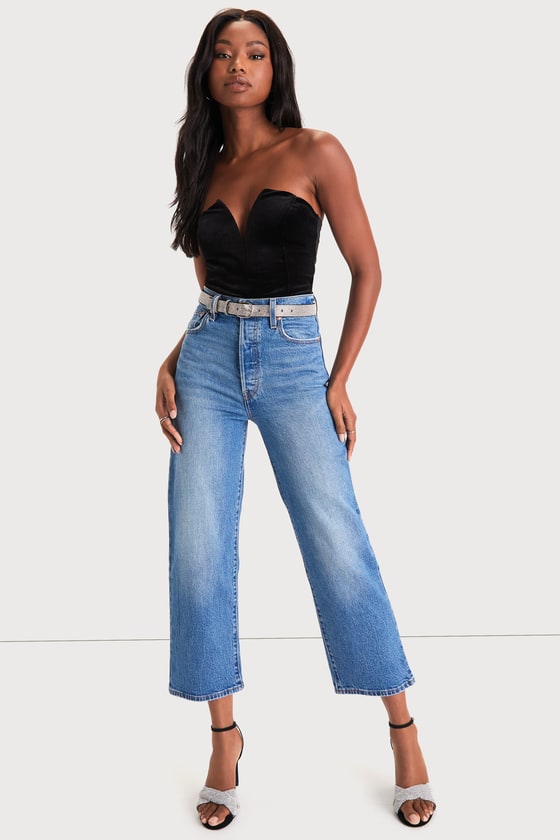Babe Alert Black Velvet Notched Strapless Bodysuit 3