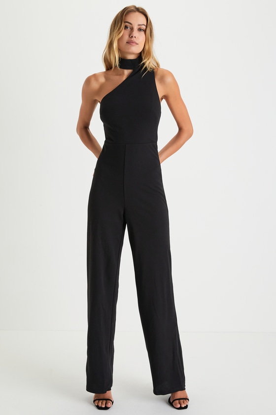 LOOK 1084 ASYMMETRIC HALF BLAZER JUMPSUIT