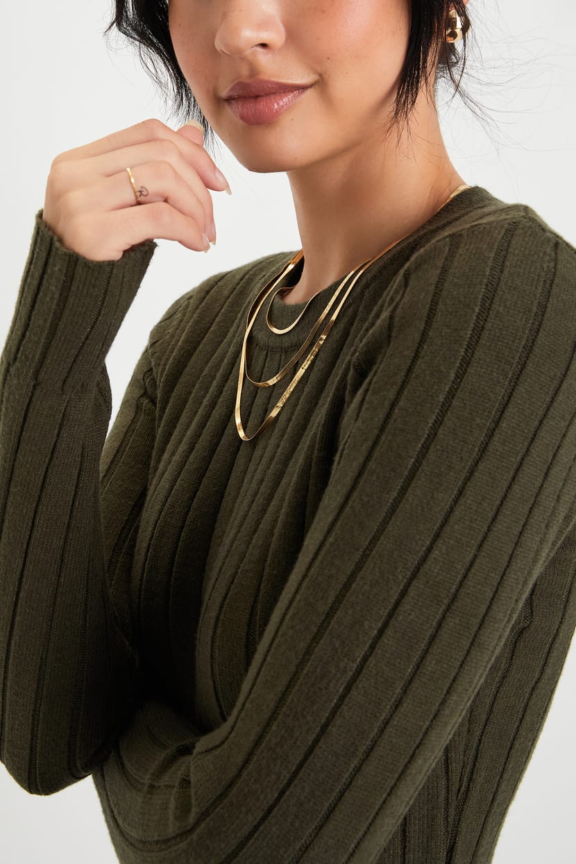 green emerald velvet dress Mockneck Midi Sweater Dress