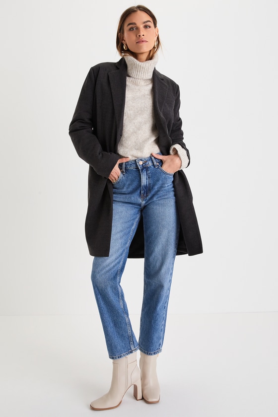 2040261 Grey-Blue Textured Coat