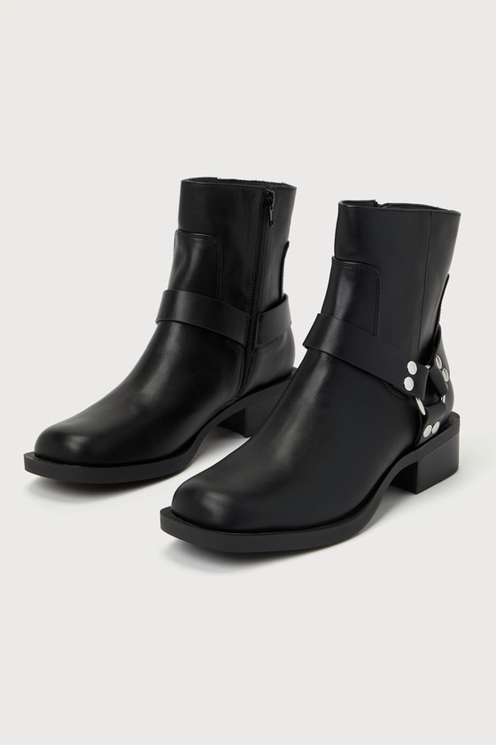 Coconuts By Matisse Mac Black Moto Ankle High Heel Boots