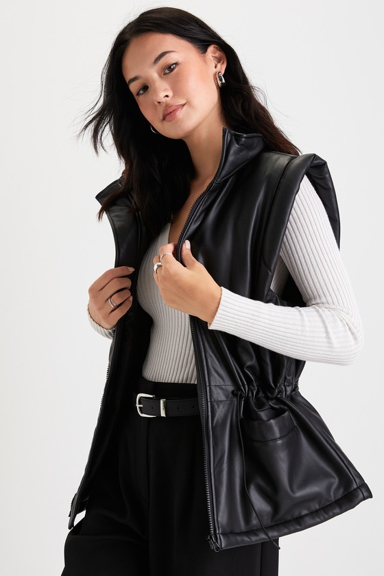 Leather vest afterpay top