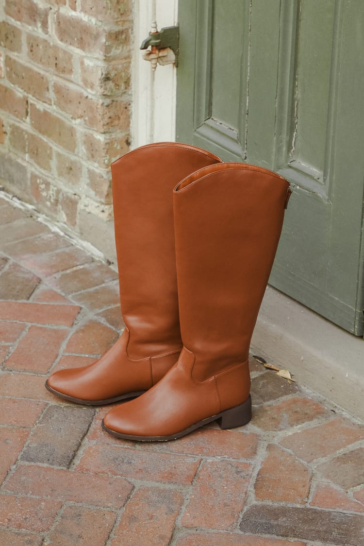 chestnut leather booties