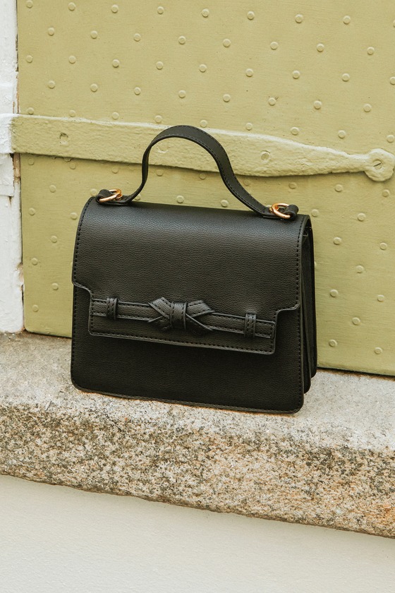 Cute Black Handbag Vegan Leather Crossbody Bag Black Purse Lulus