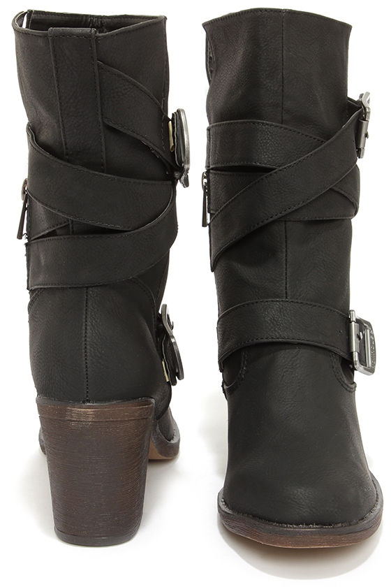 Cute Black Boots - Vegan Leather Boots - Mid Calf Boots - $45.00 - Lulus