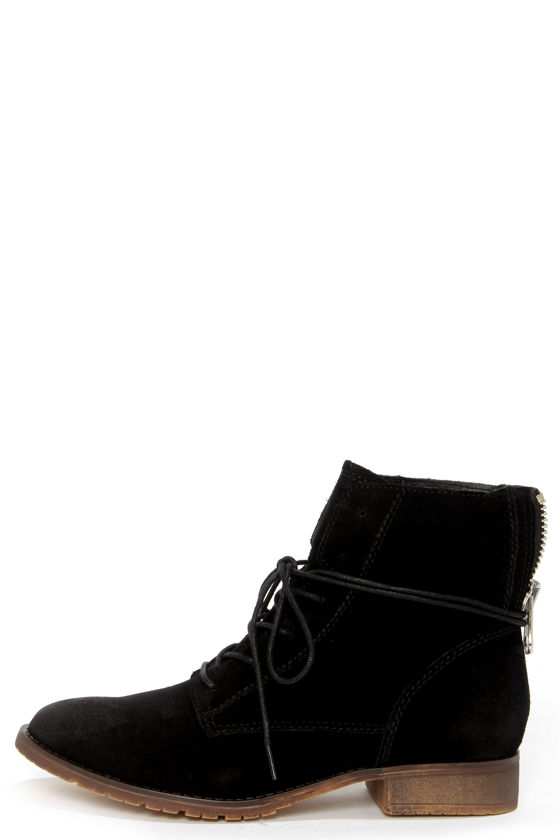 Cute Black Shoes - Suede Shoes - Lace-Up Shoes - Ankle Boots - $99.00 ...