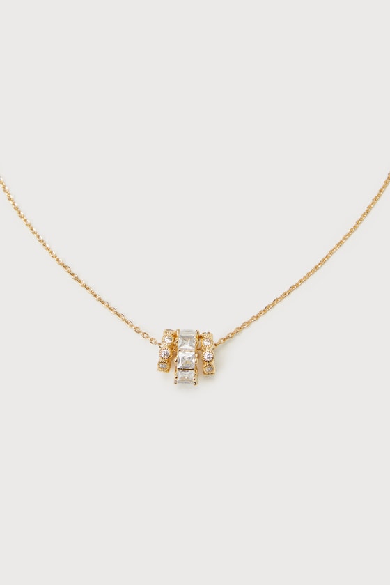 14KT Gold-Plated Necklace - Dainty Gold Necklace - Ring Necklace - Lulus