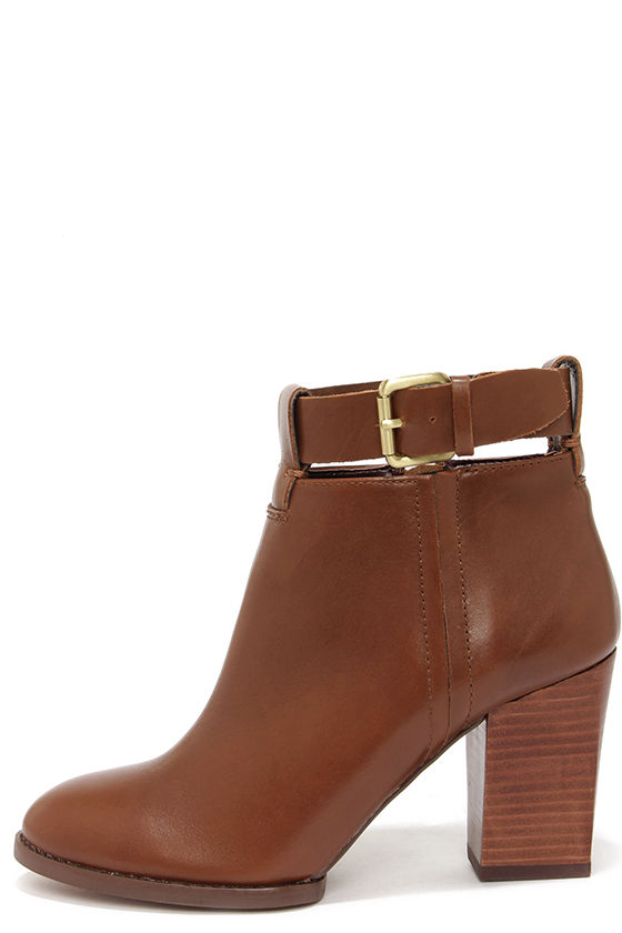tan high heel booties