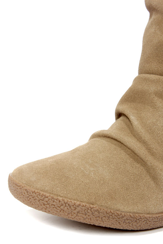Cute Taupe Boots - Suede Boots - Wedge Boots - $109.00