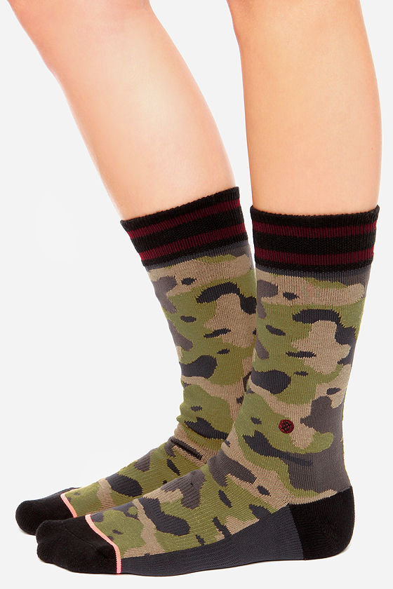Green BNWT Stance NEW Men's Camo Grab Socks