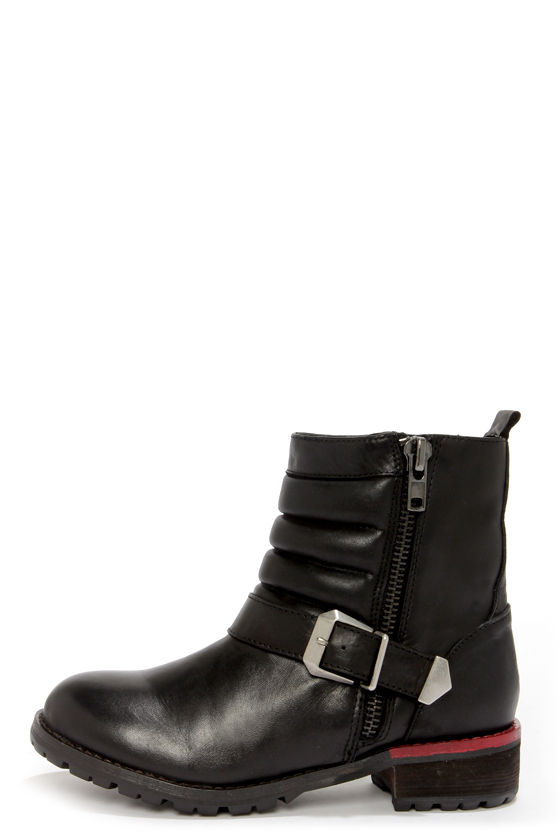 Awesome Black Boots - Leather Boots - Motorcycle Boots - $181.00 - Lulus