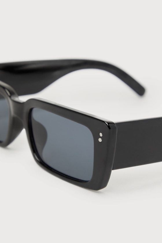 Icon Ready Black Rectangular Sunglasses - thumbnail 4