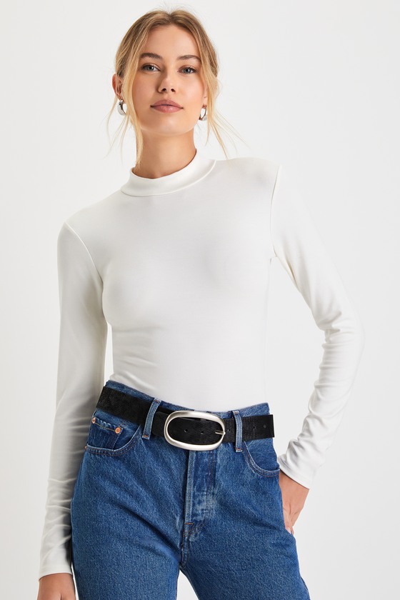 Ivory Long Sleeve Top - Mock Neck Top - Long Sleeve Top - Lulus