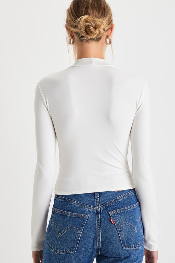Ivory Long Sleeve Top - Mock Neck Top - Long Sleeve Top - Lulus